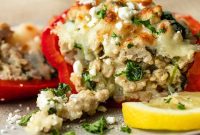 Zesty Greek Chicken Stuffed Peppers