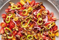 Pomegranate Drizzled Turkish Tomato Salad