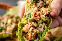 Zesty Thai Larb Gai Chicken Lettuce Wraps