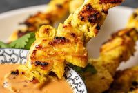 Grilled Thai Peanut Chicken Skewers