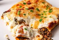 Savory Beef and Spinach Cannelloni Bake