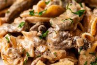 Creamy Beef Stroganoff
