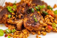 Hearty Smothered Chicken with Pearl Barley