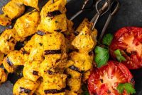 Golden Persian Saffron Yogurt Chicken Kabobs