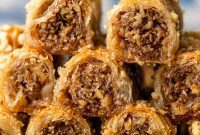Golden Greek Baklava Spirals