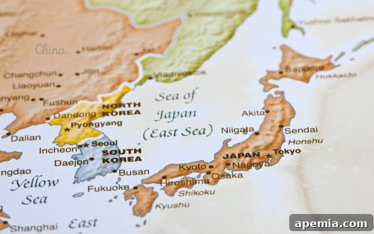 Map of Korea and surrounding countries, highlighting the origin of Jeyuk Bokkeum.