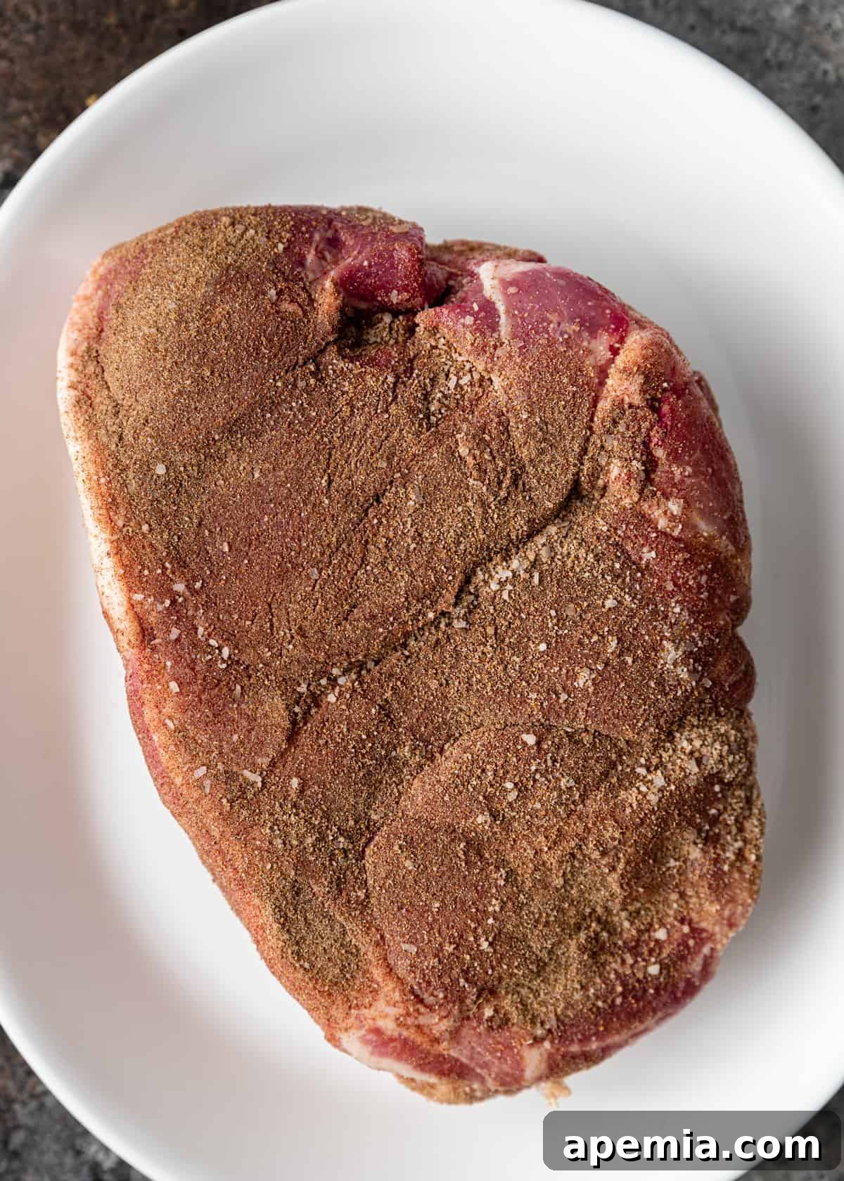 pork with seasoning on top
