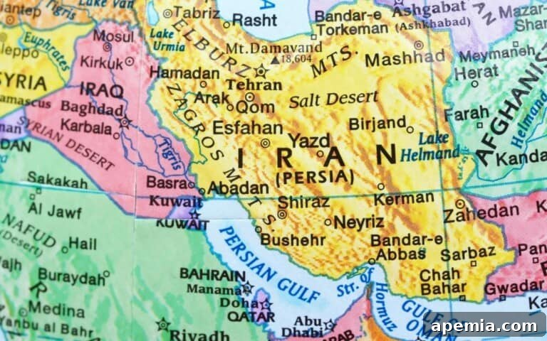 map of Iran (Persia)