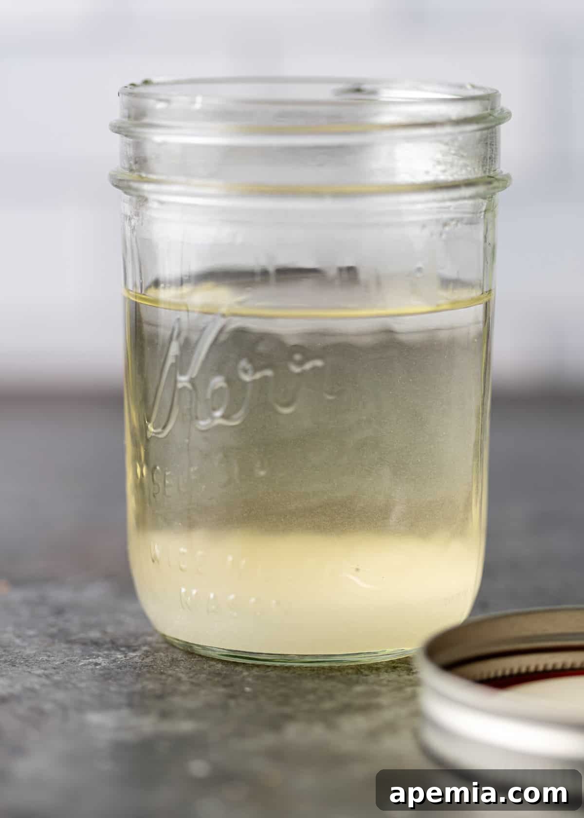 process shot: sugar in hot water