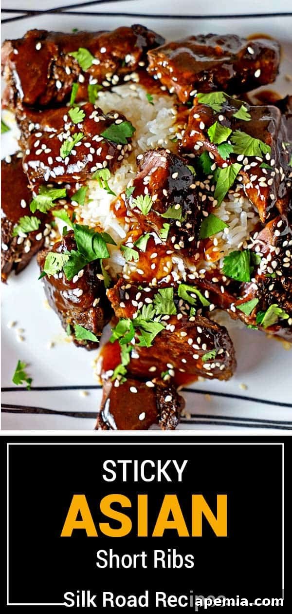 titled image (and shown): sticky Asian short ribs, a delicious and easy slow cooker meal