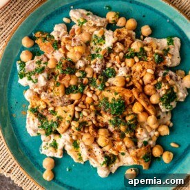overhead: dish of levantine fatteh