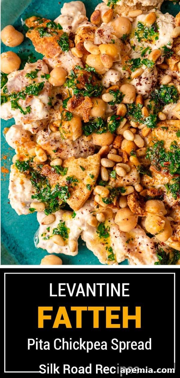 titled image (and shown): levantine fatteh pita chickpea spread