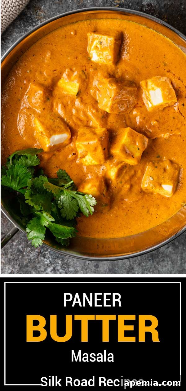 Titled image showing a serving of Paneer Butter Masala, emphasizing its rich texture and appealing presentation.