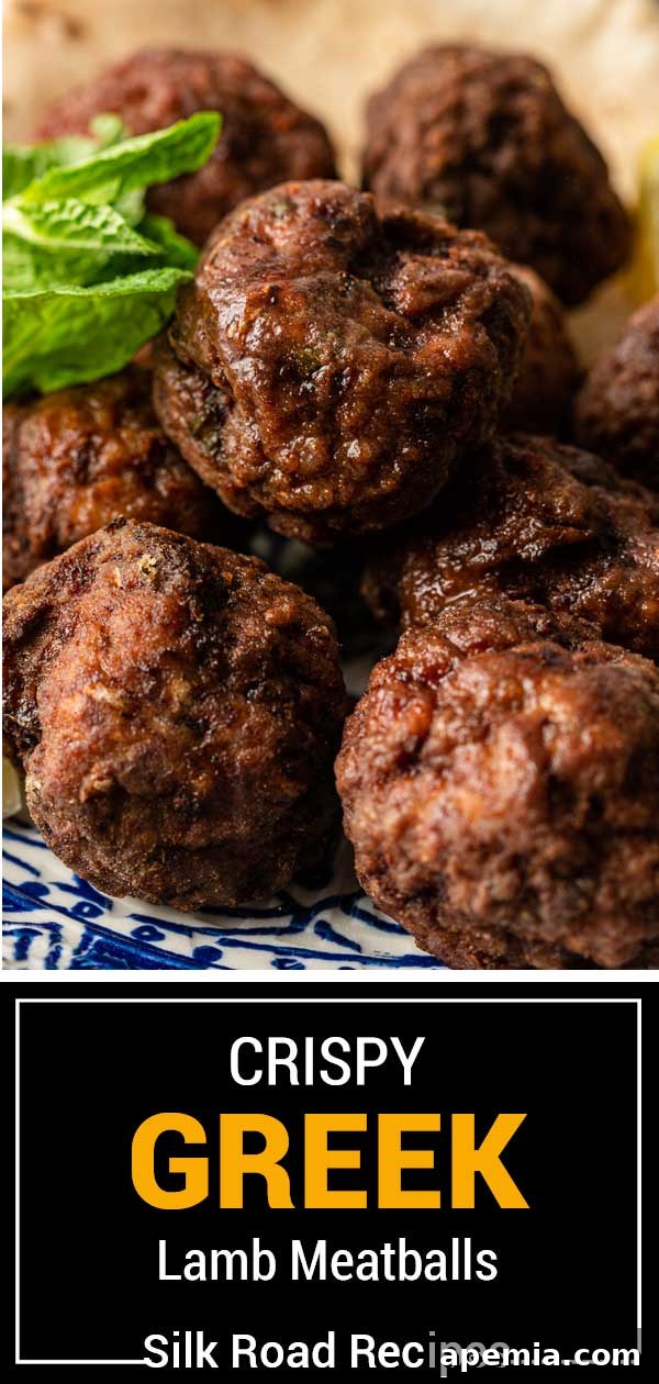 Authentic Pan-Fried Greek Lamb Keftedes 11 titled image (and shown): crispy greek lamb meatballs, emphasizing the final product's deliciousness