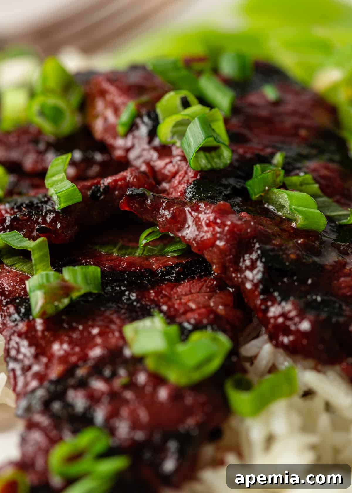 Closeup: Flanken ribs with bulgogi sauce