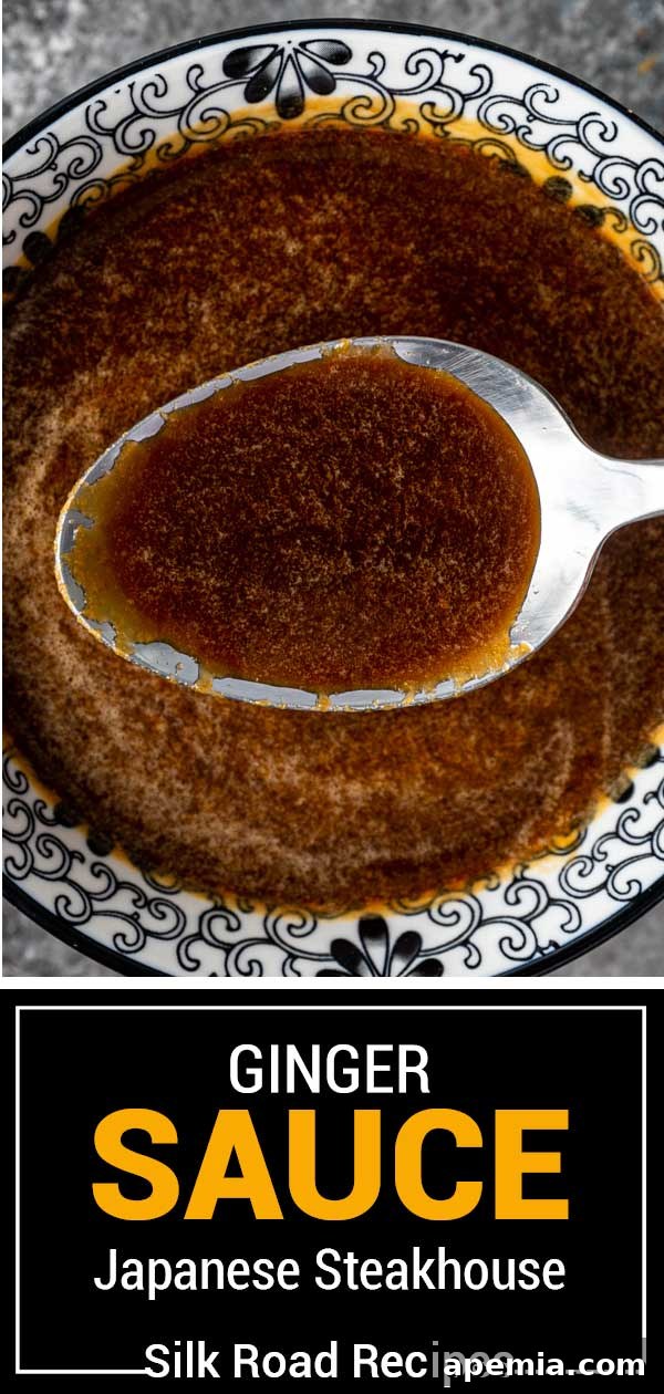 bowl and spoon with homemade ginger sauce