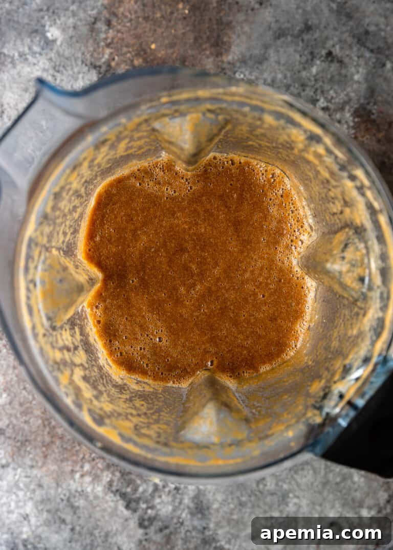 top view of blended ginger sauce