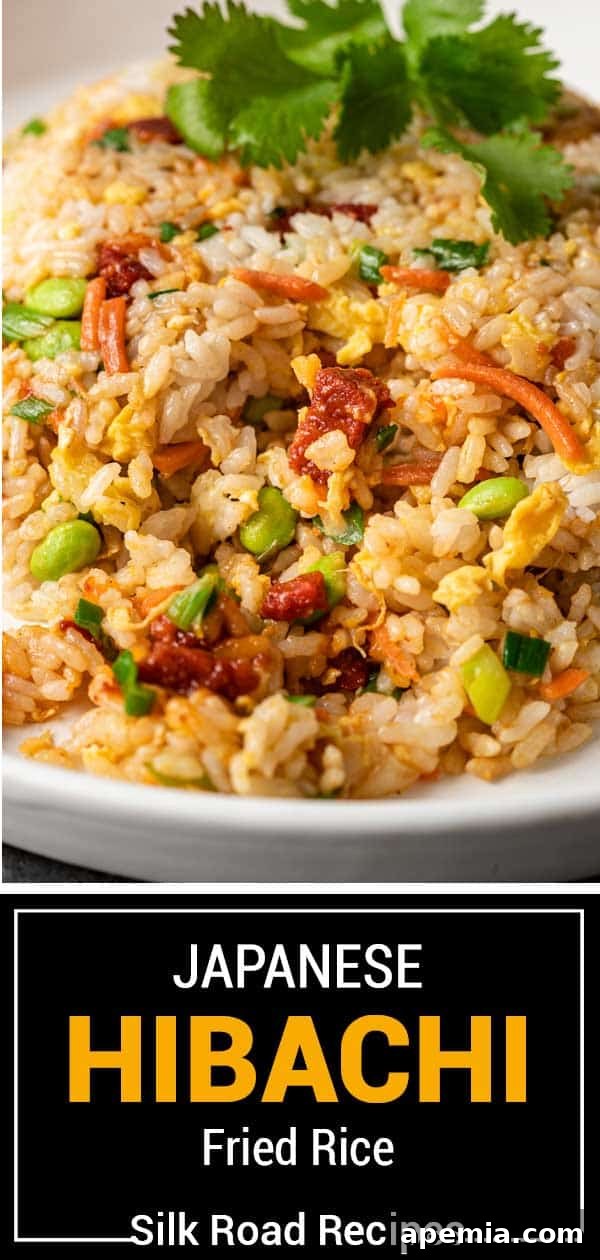 titled image: Japanese hibachi fried rice, a final beautifully plated dish