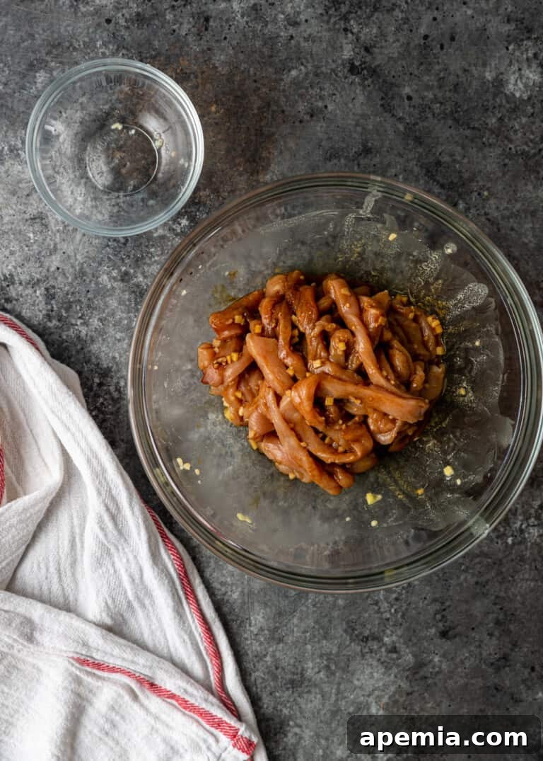 pork soaking in a flavorful marinade
