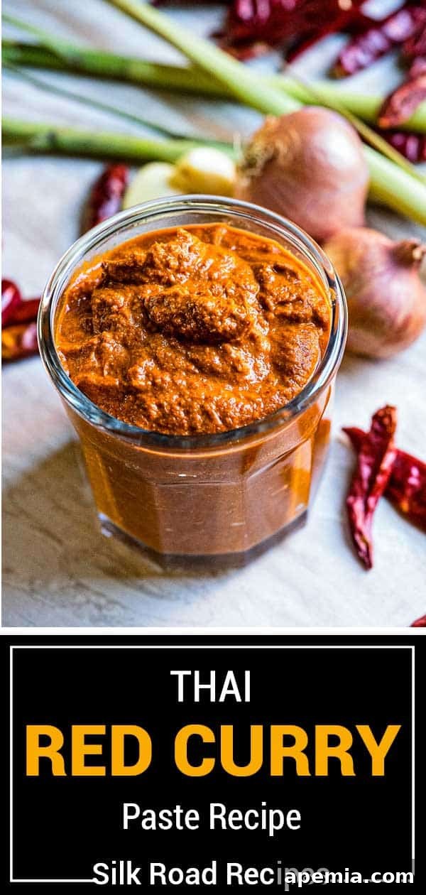 titled image (and shown): thai red curry paste recipe in a decorative bowl