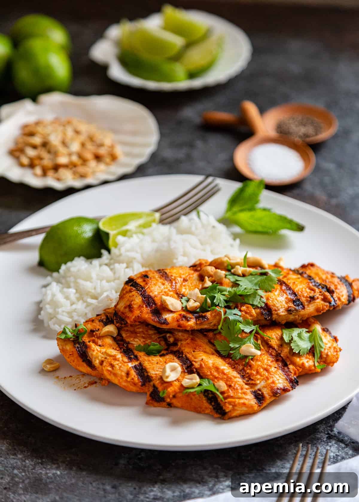 Fragrant Thai Curry Grilled Chicken 7 side view of thai grilled curry chicken