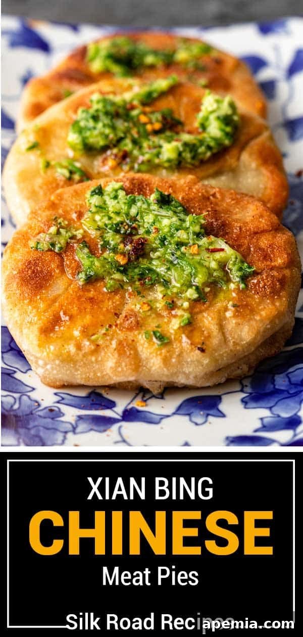 Ready to serve platter of Chinese Meat Pies, garnished beautifully