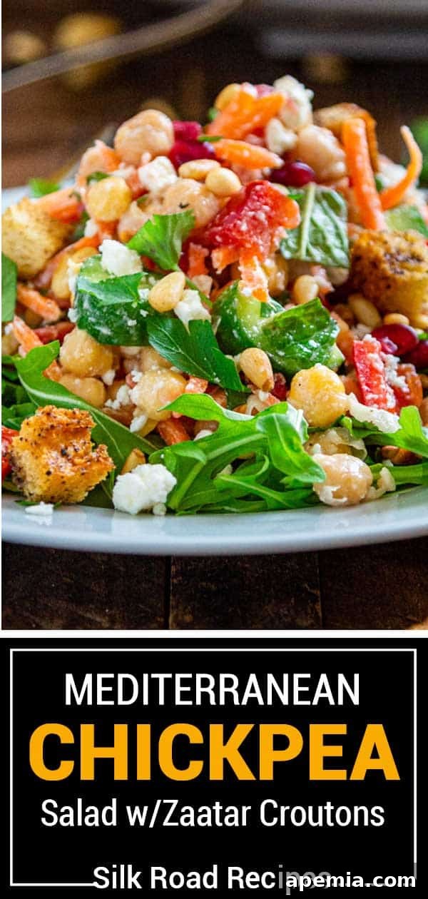 titled image (and shown): Mediterranean chickpea salad