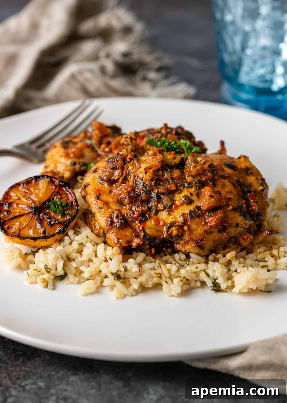 side view of Chermoula Chicken
