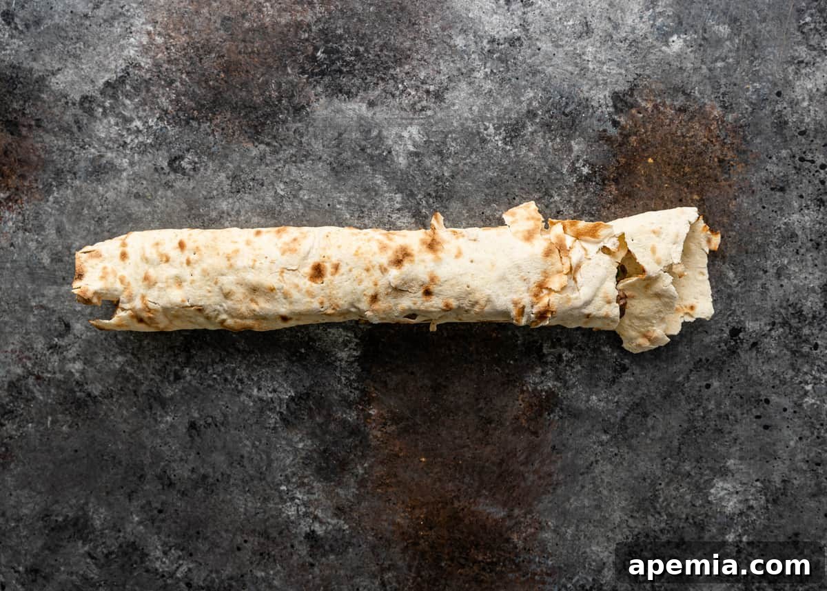 overhead process shot: tantuni wrap, wrapped and ready to serve