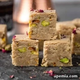 A small stack of halva pieces.