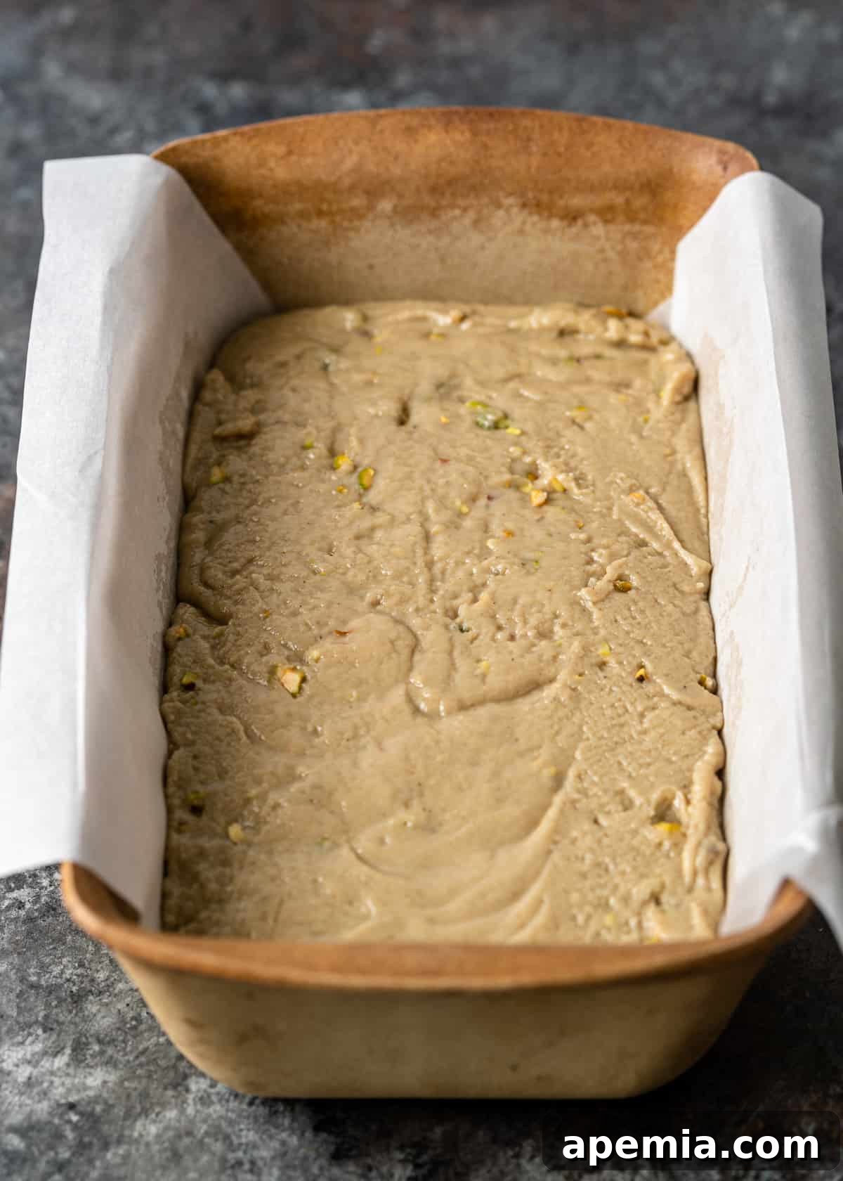 Process shot: Bread pan with halva, ready for chilling