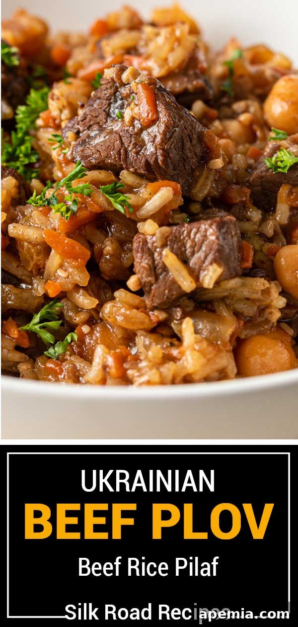 titled image (and shown): ukrainian beef plov beef rice pilaf 