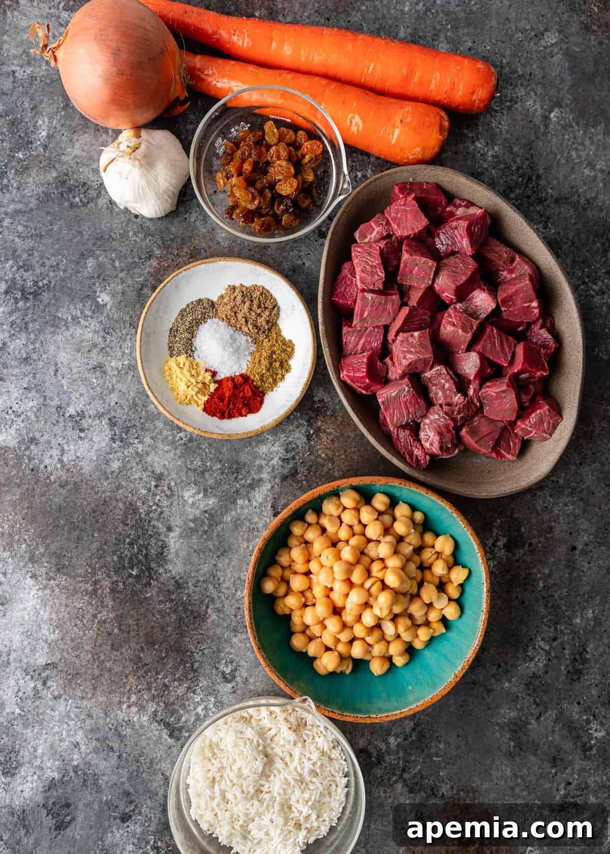 overhead: ingredients needed to make my plov recipe