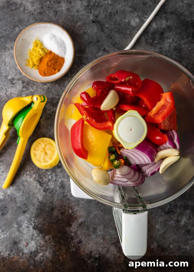 ingredients in a food processor