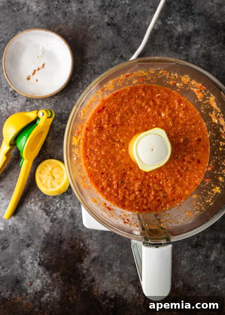 blended food in food processor