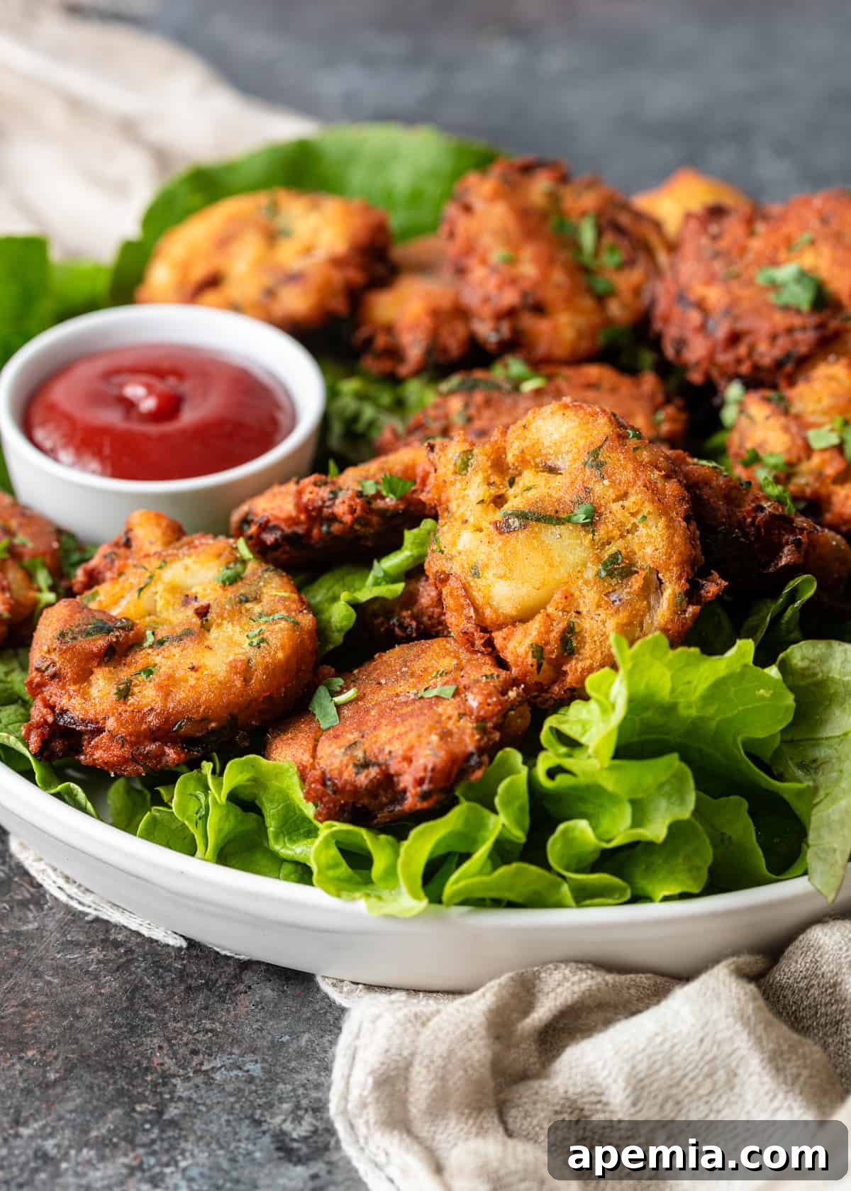 Potato Pakora on a plate