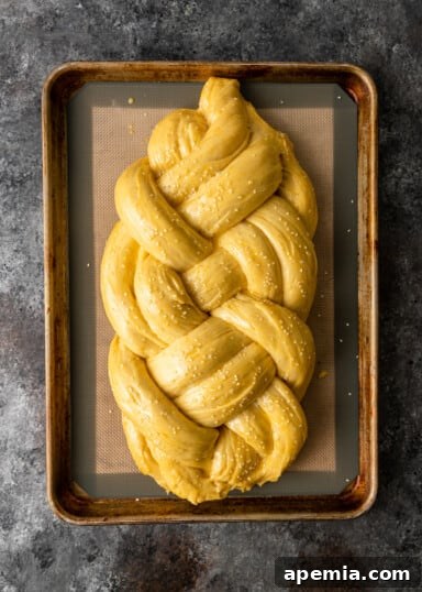 Freshly baked, golden-brown Challah bread, just out of the oven.