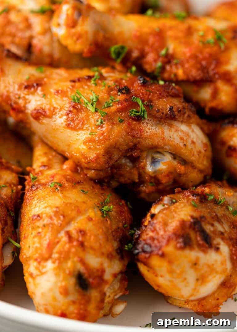 Fiery Peri Peri Chicken 8 Closeup process shot: Ready-to-serve chicken legs on a wire rack