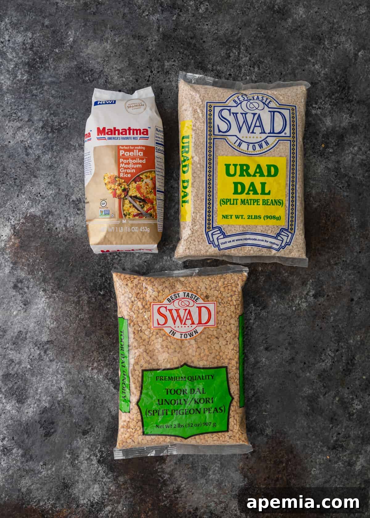 overhead: ingredients needed to make dosa