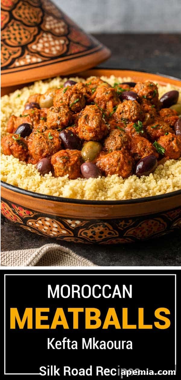 titled image (and shown) Moroccan Meatballs Kefta Mkaoura