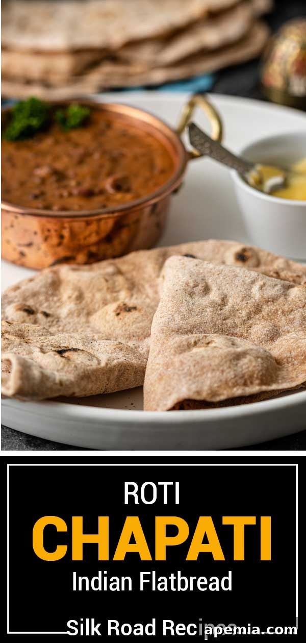 Beautifully stacked Roti (Chapati) Indian Flatbread, ready to be served with a delicious meal.