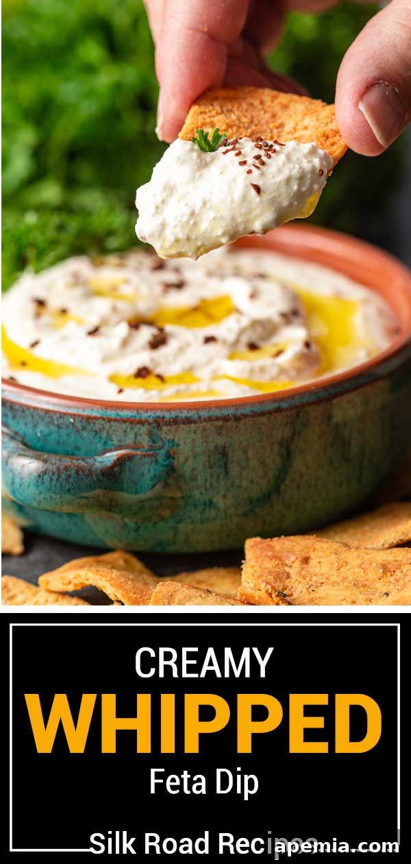 titled image (and shown) creamy whipped feta dip