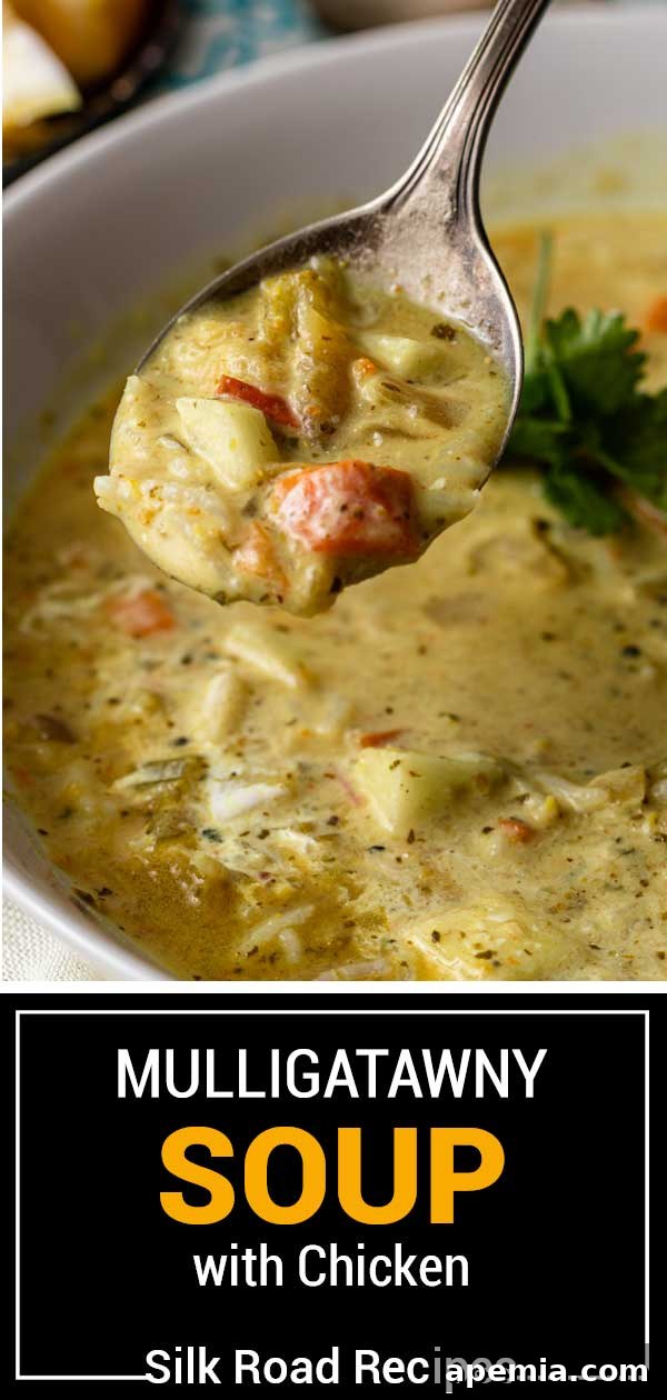 titled image (and shown) mulligatawny soup with chicken