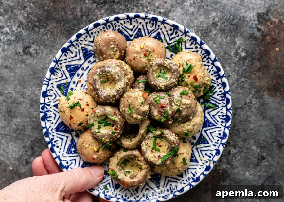 platter with Marinated Mushrooms