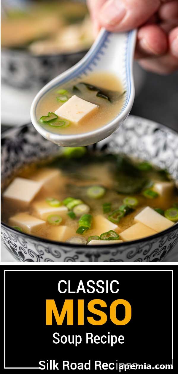 Simple Japanese Miso Soup 11 spoon with some miso soup