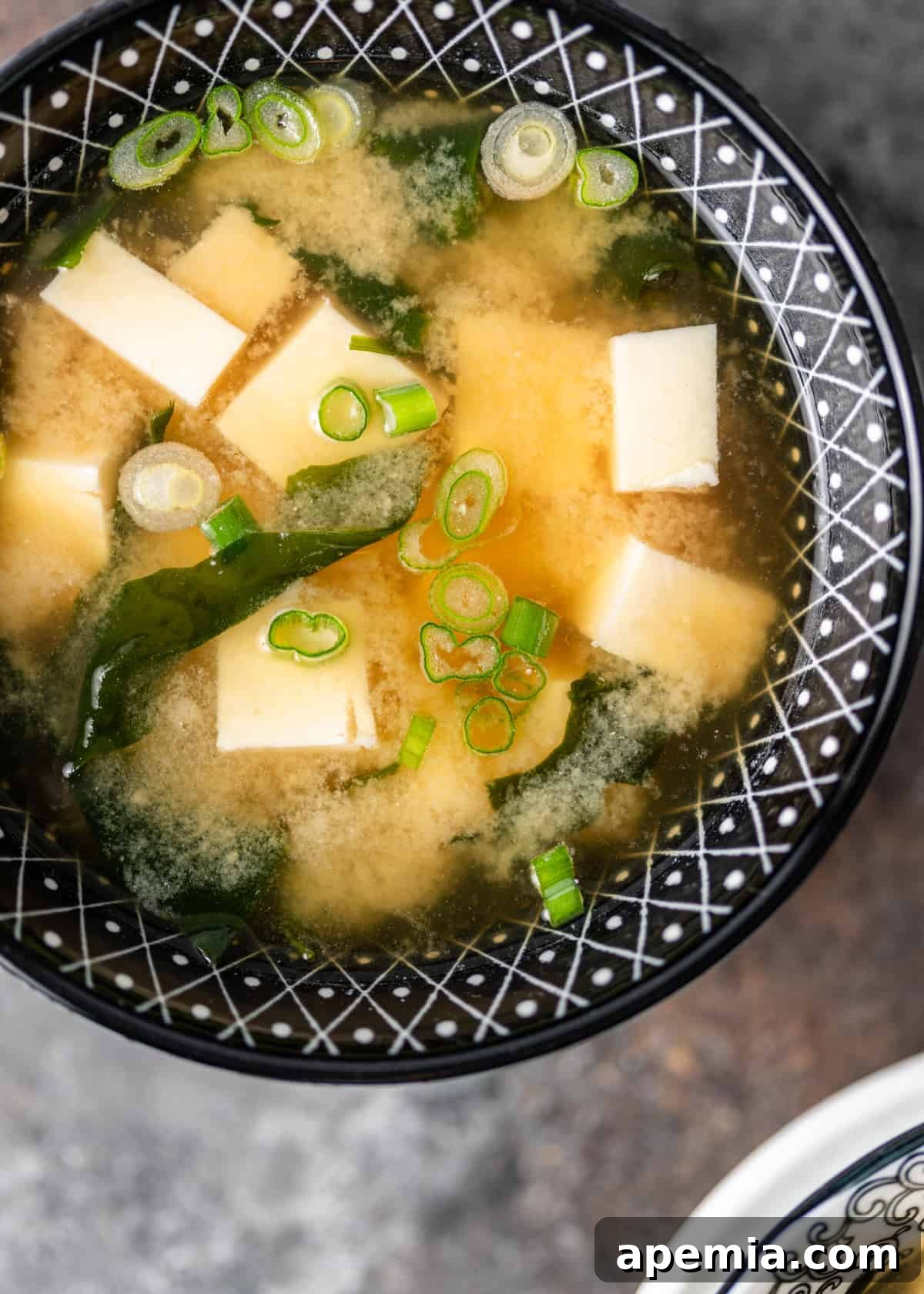 Simple Japanese Miso Soup 3 closeup of miso soup