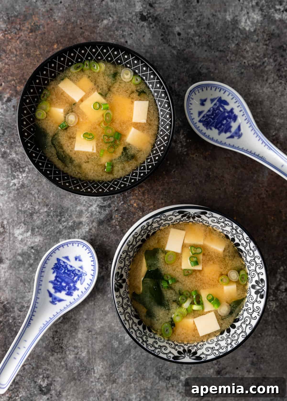 Simple Japanese Miso Soup 7 two bowls of miso soup