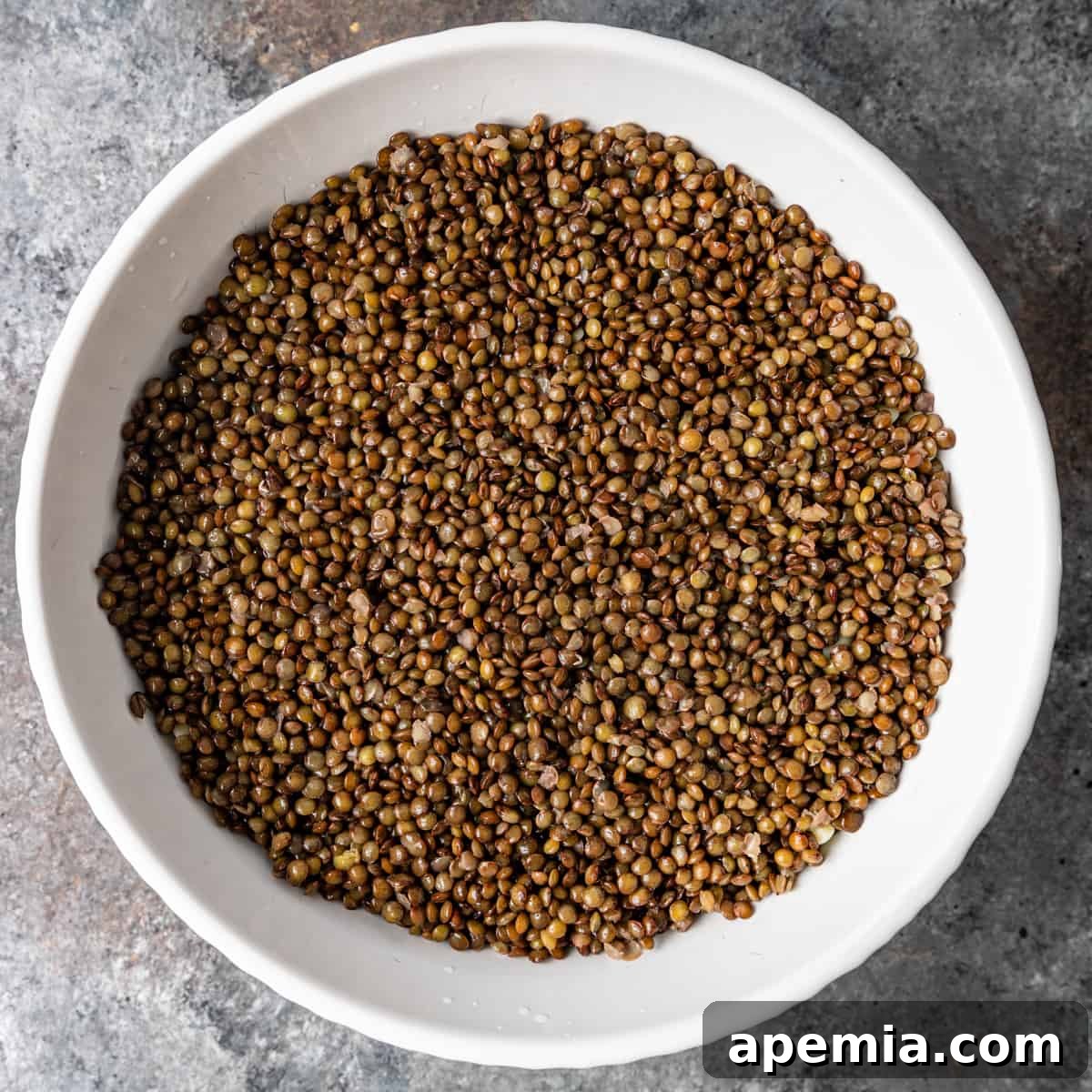 lentils in a white bowl