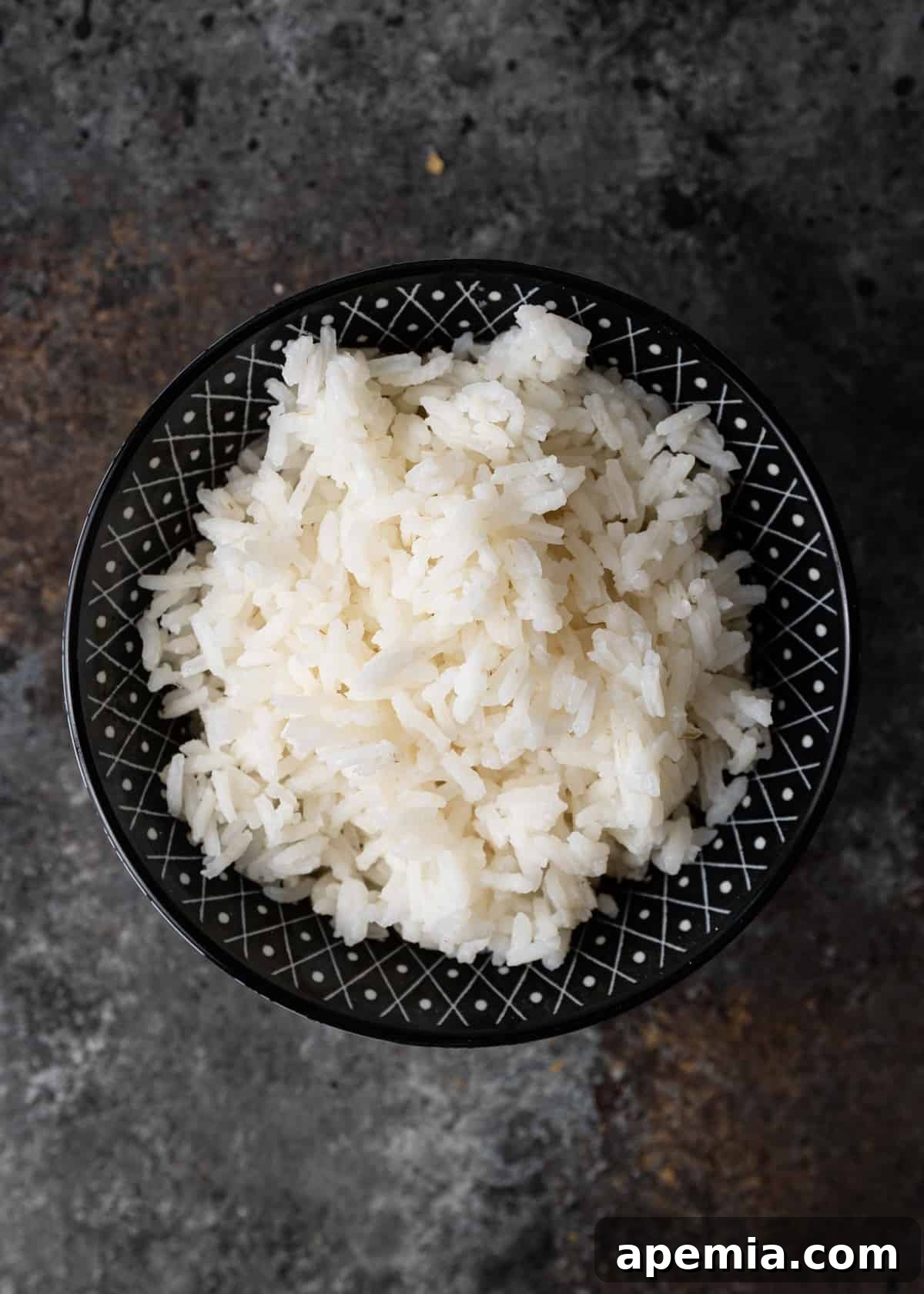 fluffy white rice in a bowl