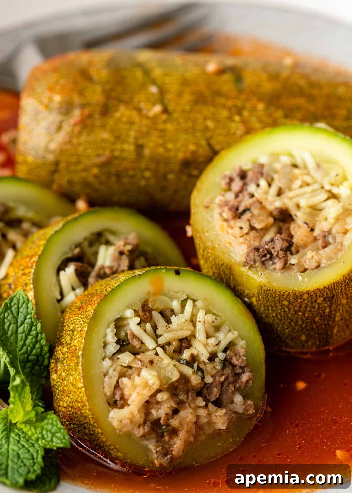 stuffed zucchini with rice